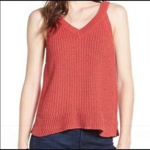 Madewell Coral Stockton Sweater Tank